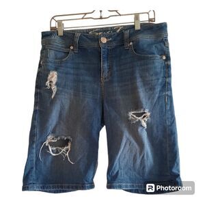 Seven7 Distressed Denim Bermuda Shorts MY3107